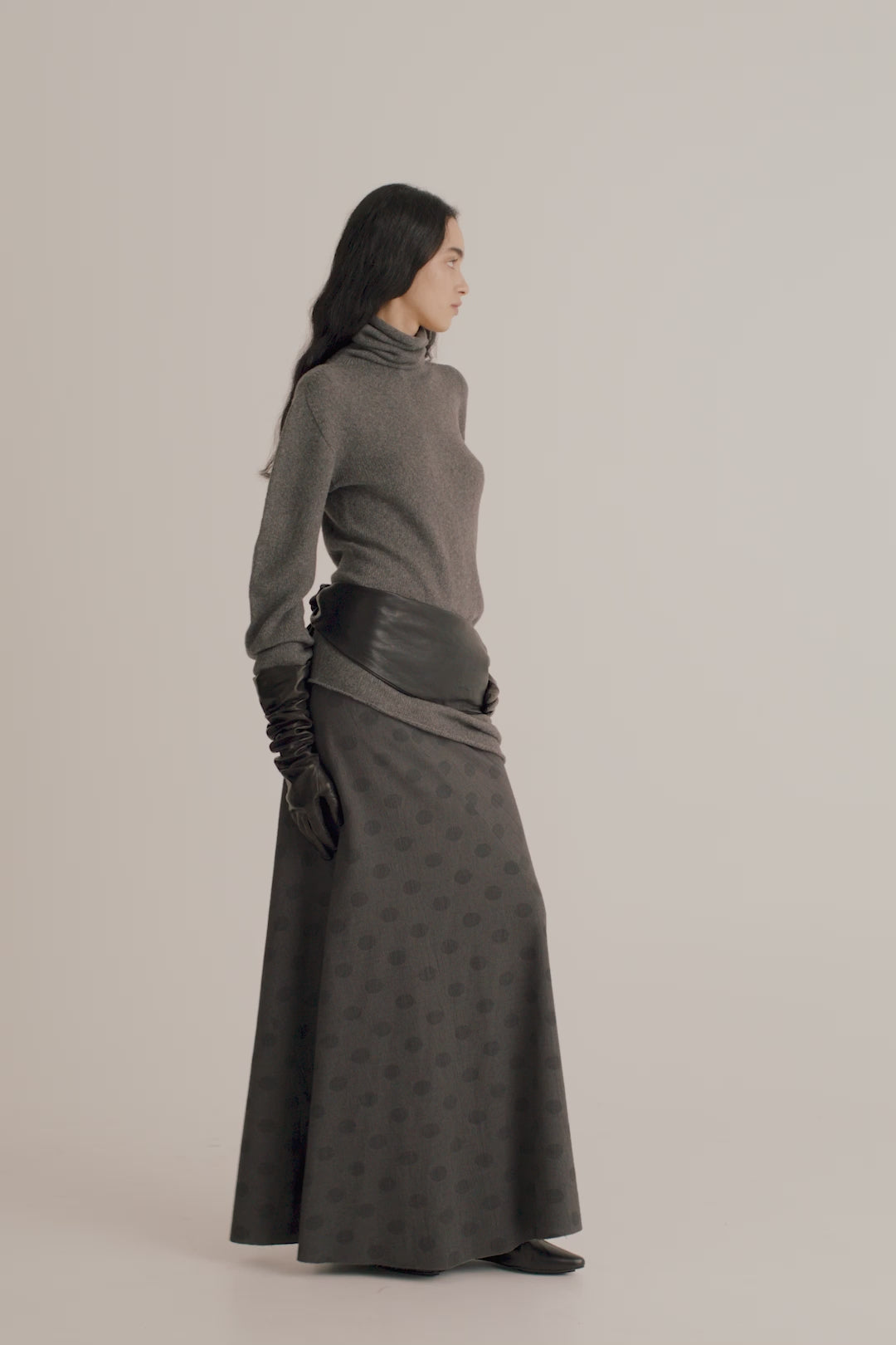 Cortana Lala falda larga jacquard topos Precio de fábrica