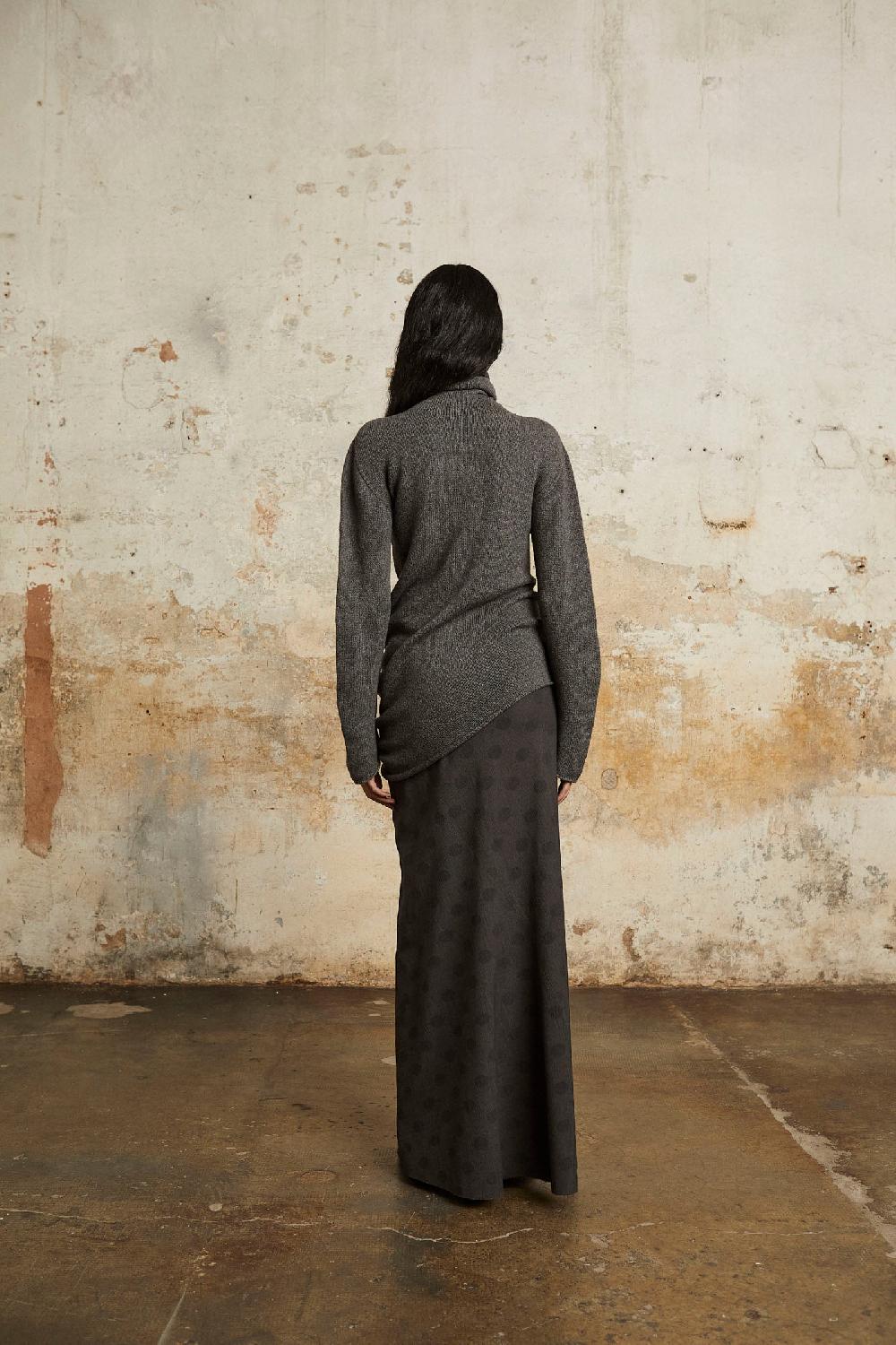 Cortana Lala falda larga jacquard topos Precio de fábrica