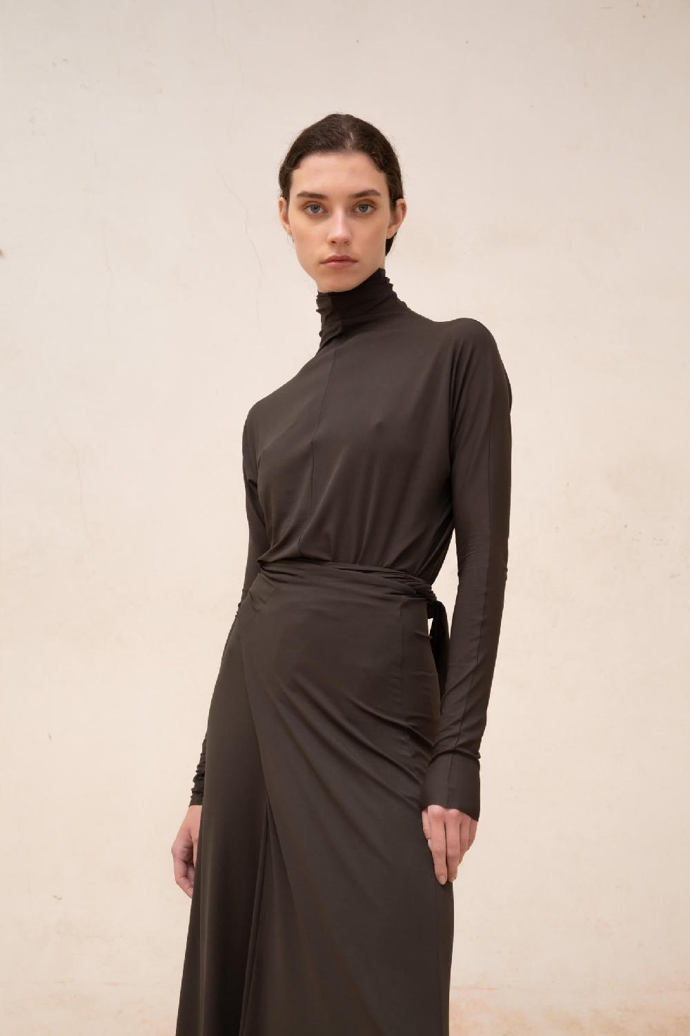 Cortana Alice vestido en cupro stretch grafito Promoción por tiempo limitado