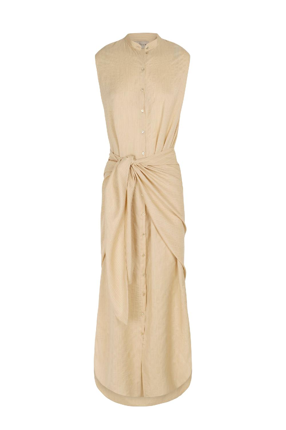 Cortana Frances vestido en seda vainilla