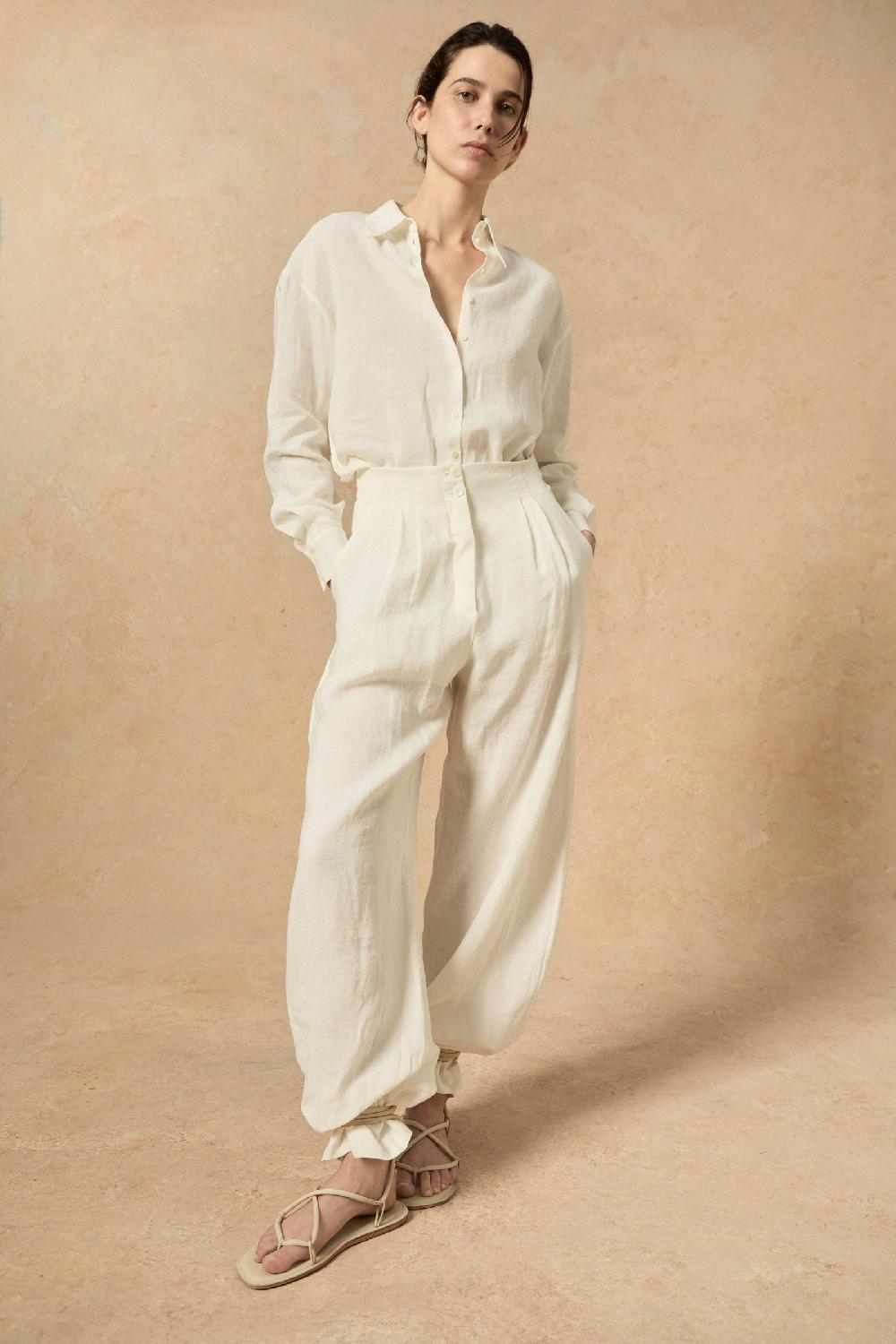 Cortana Marlo pantalon en lino crudo Promoción trimestral