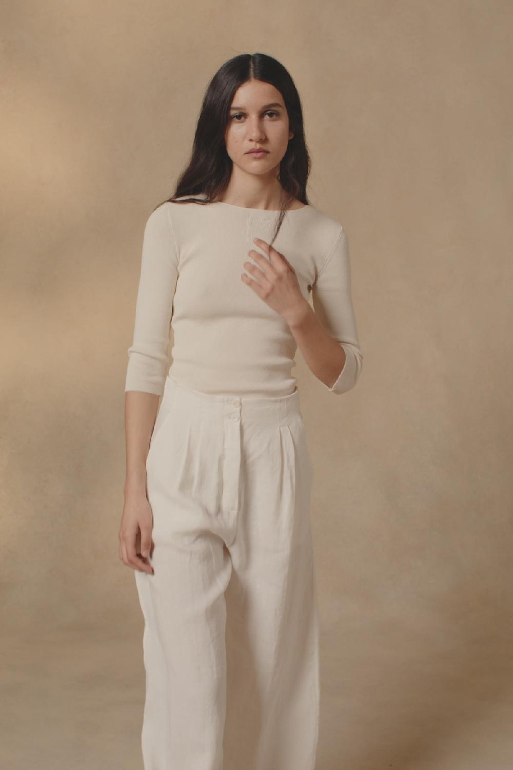 Cortana Marlo pantalon en lino crudo Promoción trimestral