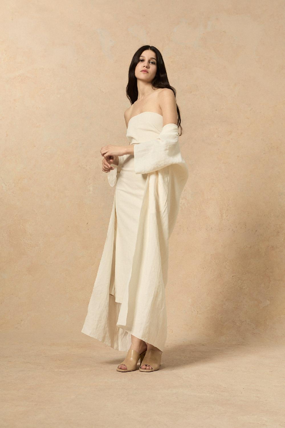 Cortana Canvas vestido marfil Limitado a 3 días