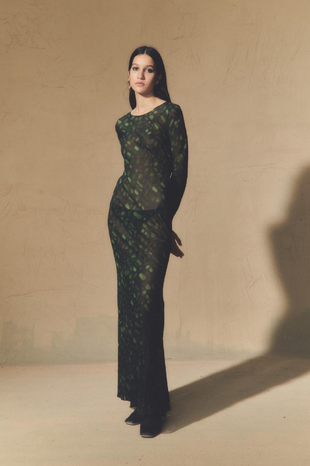 Cortana Paris vestido en seda sonora print Grandes ahorros