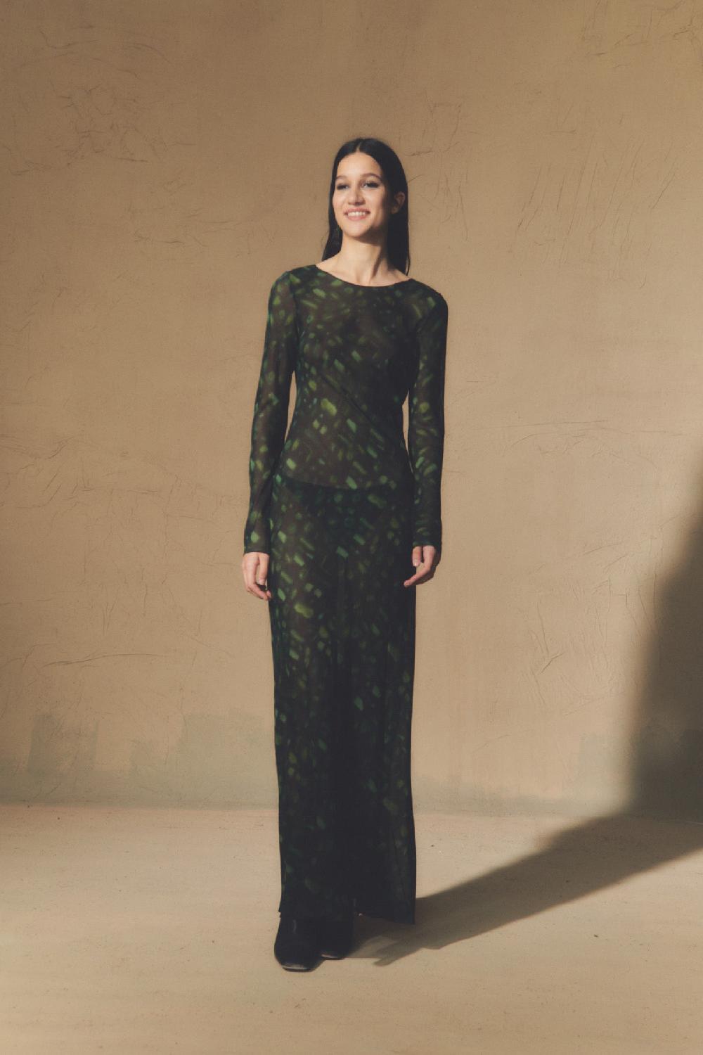 Cortana Paris vestido en seda sonora print Grandes ahorros