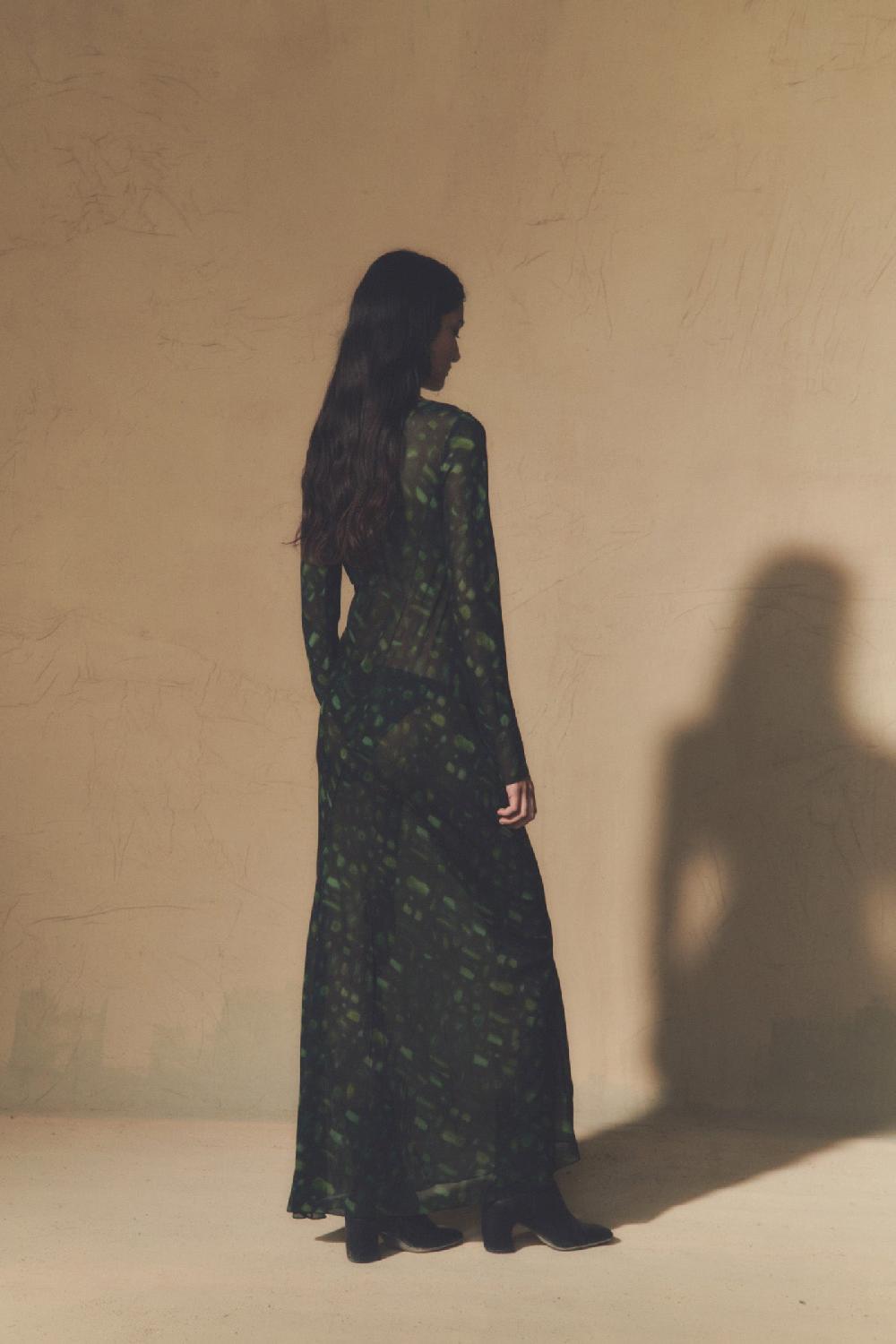 Cortana Paris vestido en seda sonora print Grandes ahorros