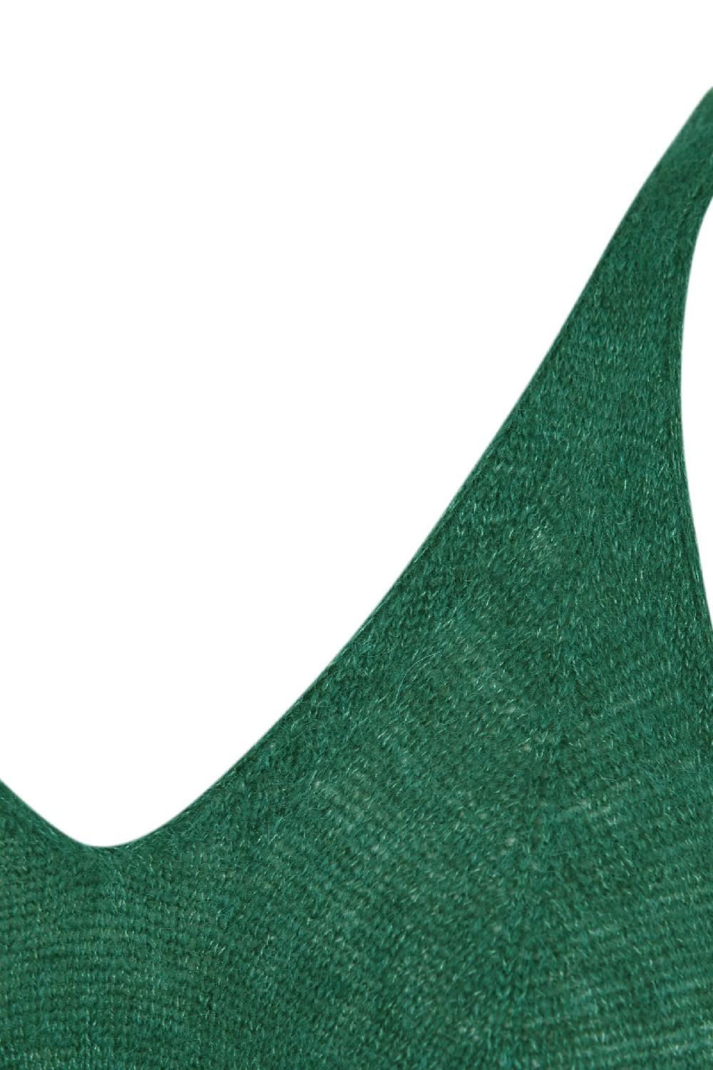 Cortana Marlon top en baby alpaca y lana merino verde En oferta