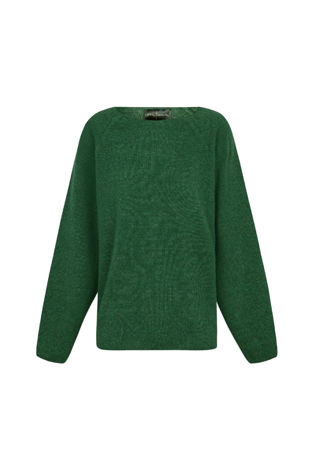 Cortana Marlon jersey en baby alpaca y lana merino verde