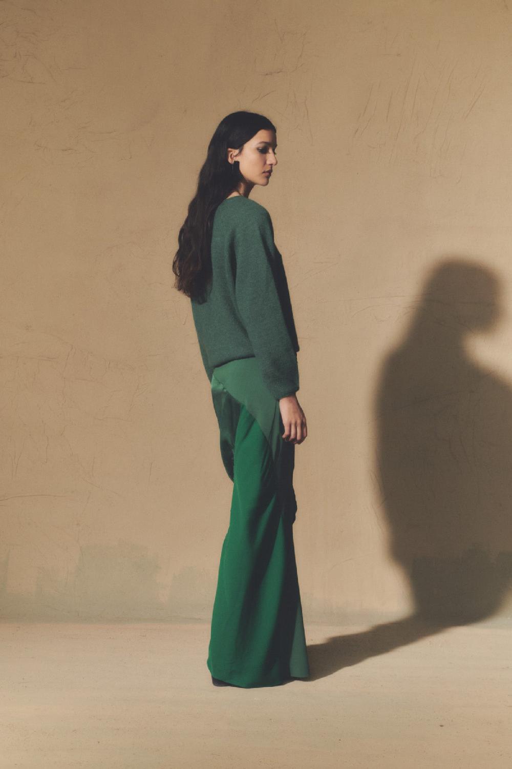 Cortana Marlon jersey en baby alpaca y lana merino verde Rebajas baratas