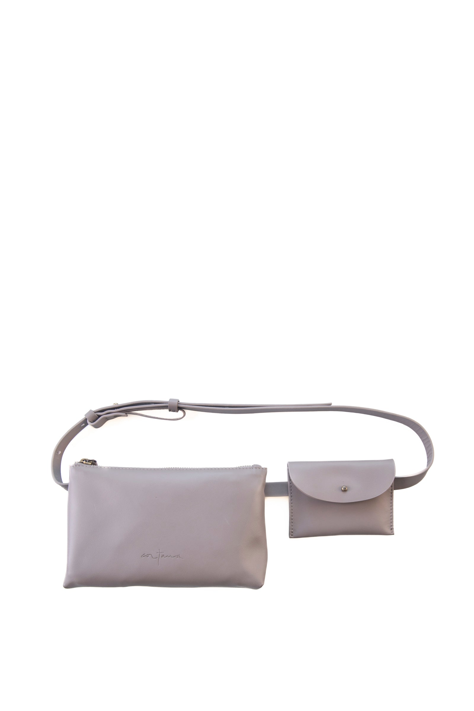 Cortana Petra riñonera en cuero beige
