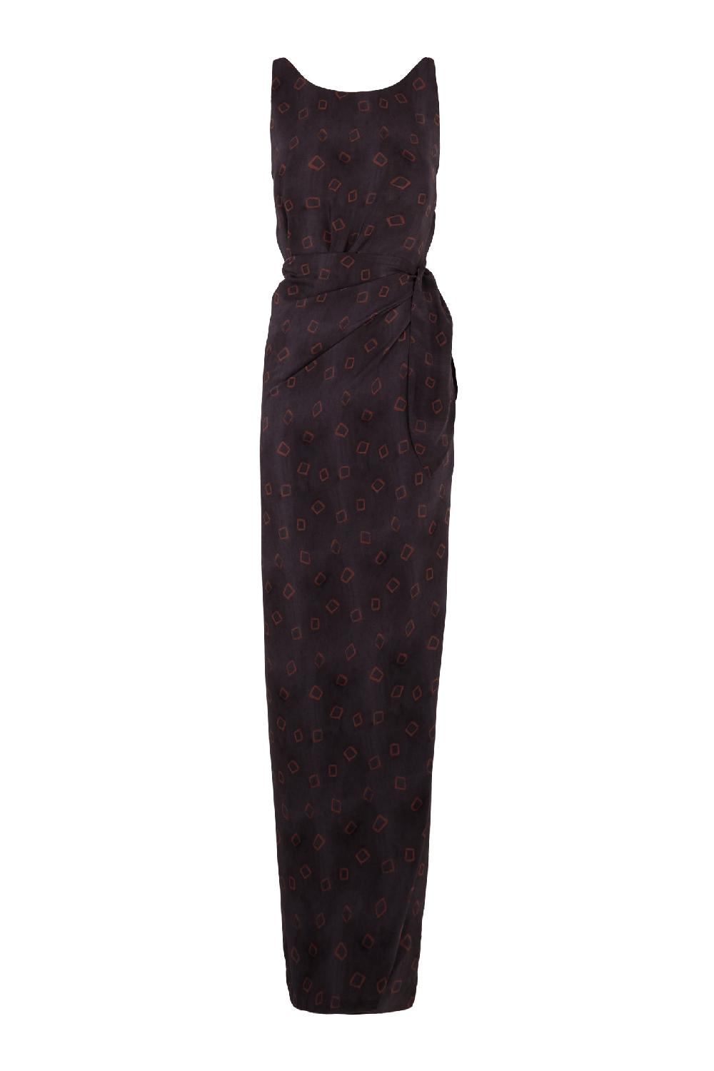 Cortana Malena vestido en seda daria print