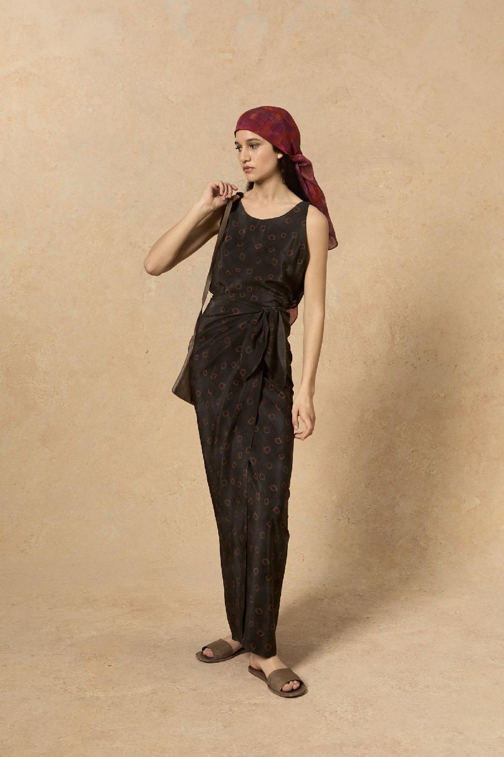 Cortana Malena vestido en seda daria print Mejor oferta