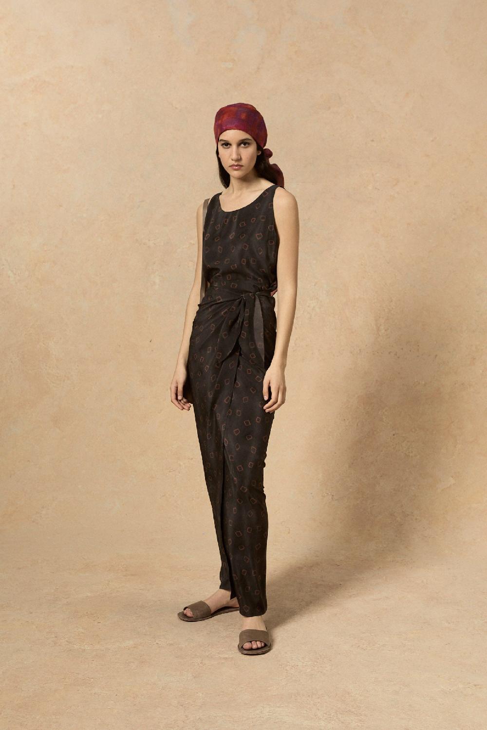 Cortana Malena vestido en seda daria print Mejor oferta