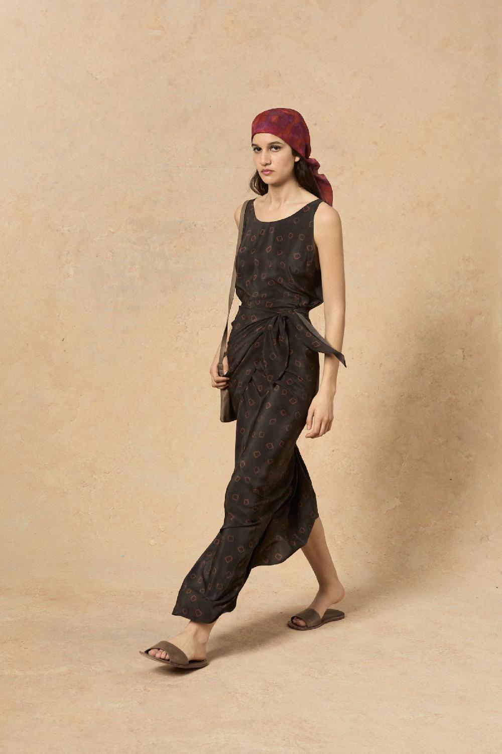 Cortana Malena vestido en seda daria print Mejor oferta