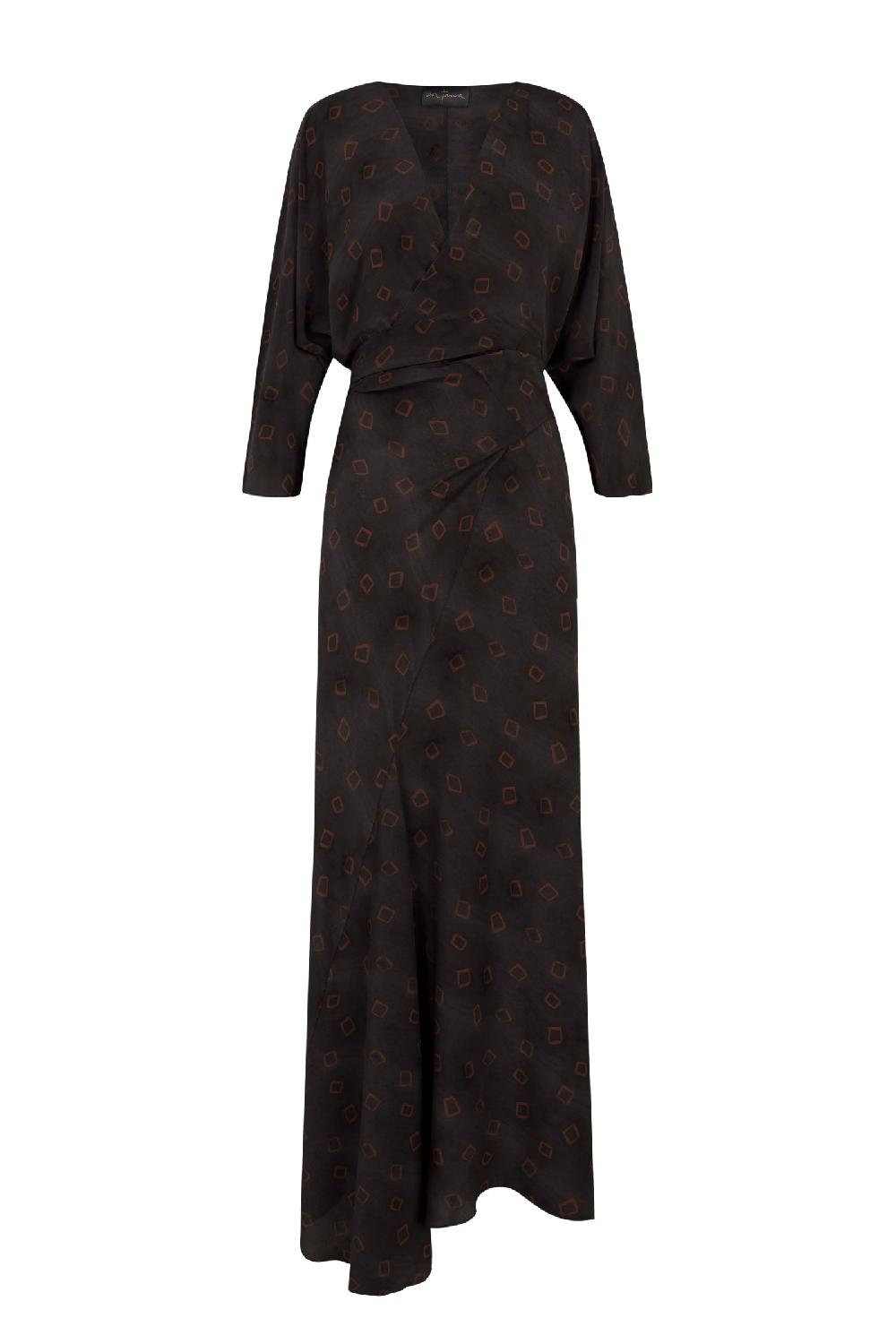 Cortana Tarantella vestido en seda daria print