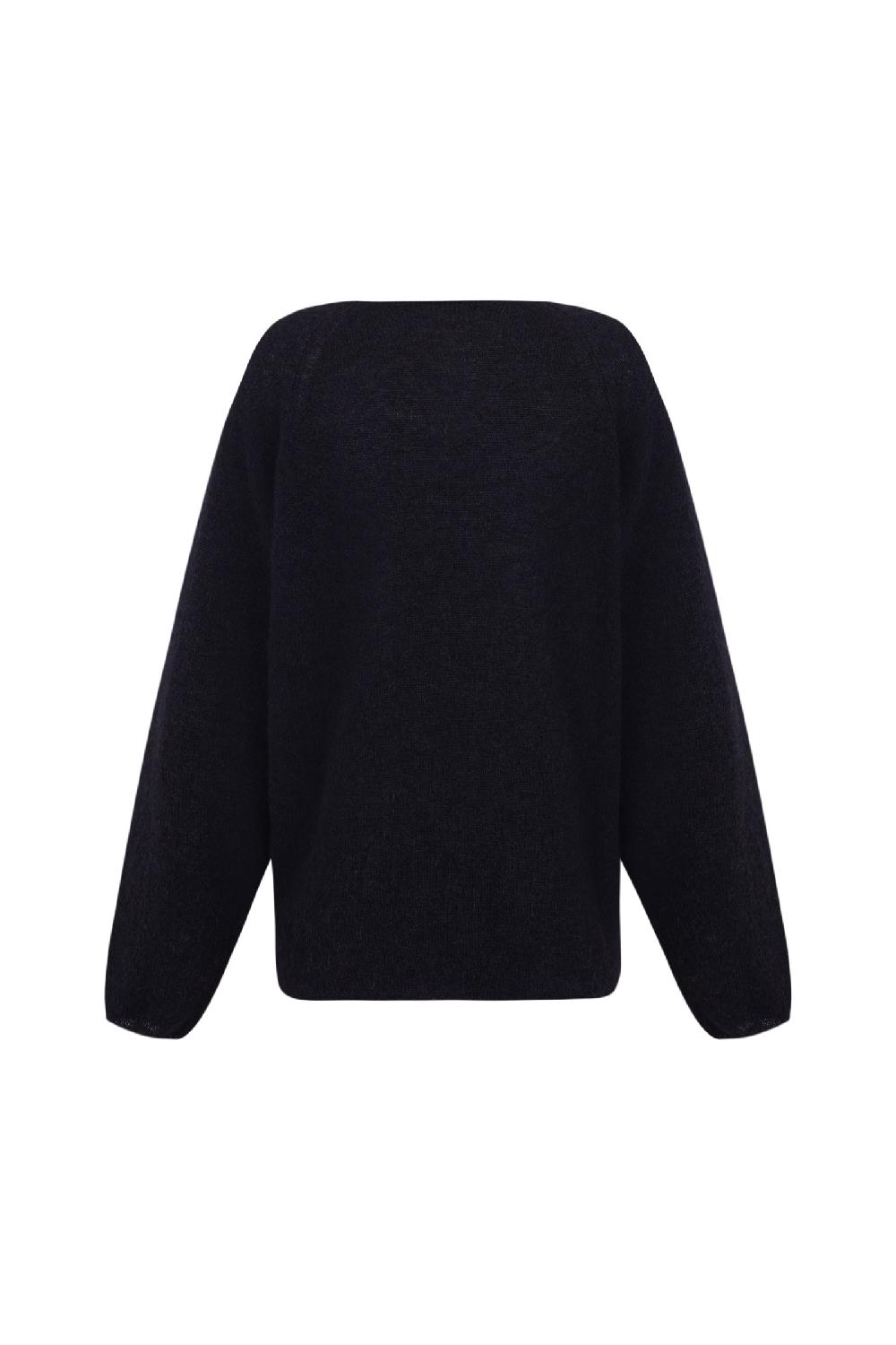 Cortana Marlon jersey en baby alpaca y lana merino negro Envío gratis