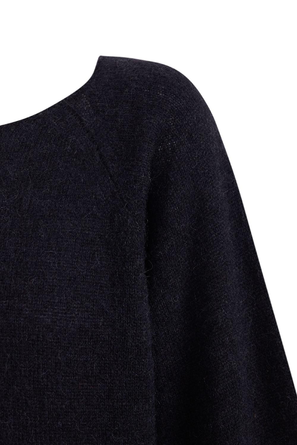 Cortana Marlon jersey en baby alpaca y lana merino negro Envío gratis