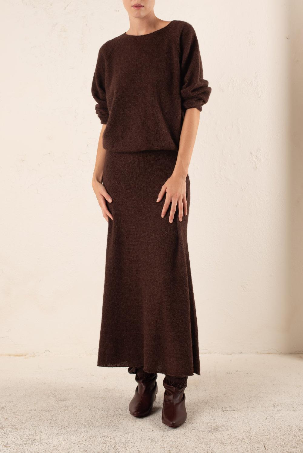 Cortana Marlon jersey en baby alpaca y lana merino negro Envío gratis