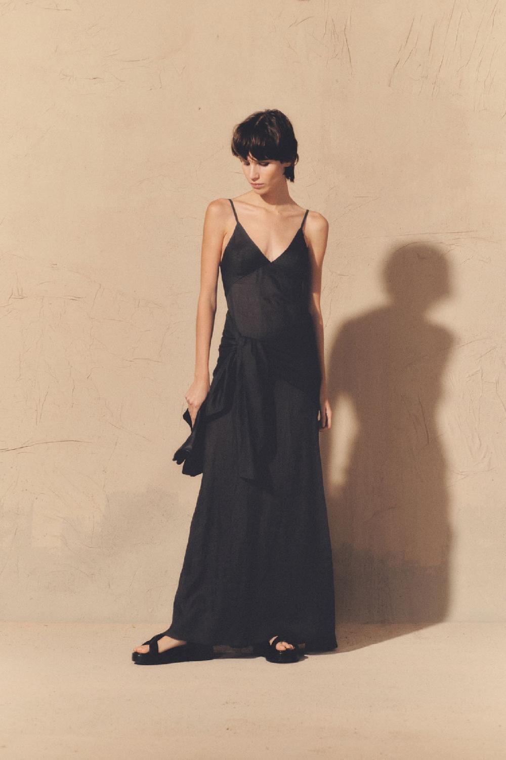 Cortana Juliana vestido en ramio gris humo Promoción trimestral