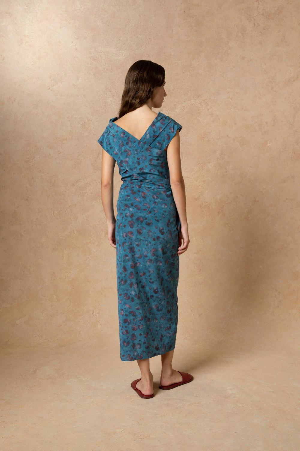 Cortana Camaron top en seda stretch isla print Grandes descuentos