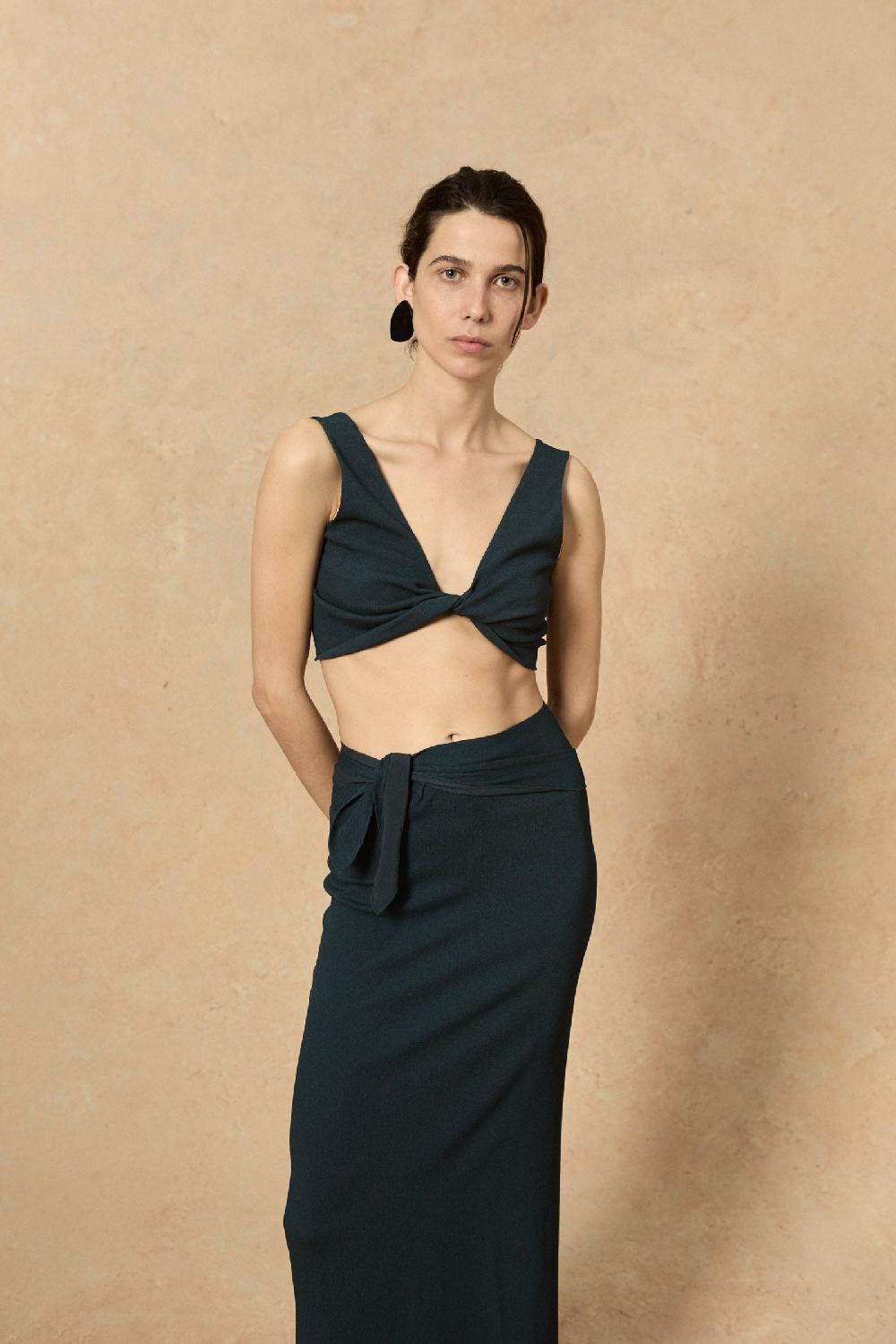 Cortana Fiona crop top azul Libre de impuestos