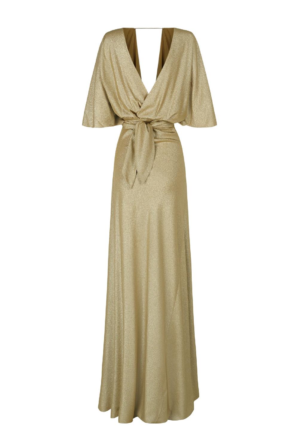 Cortana Martina vestido en seda oro metalizado Último día