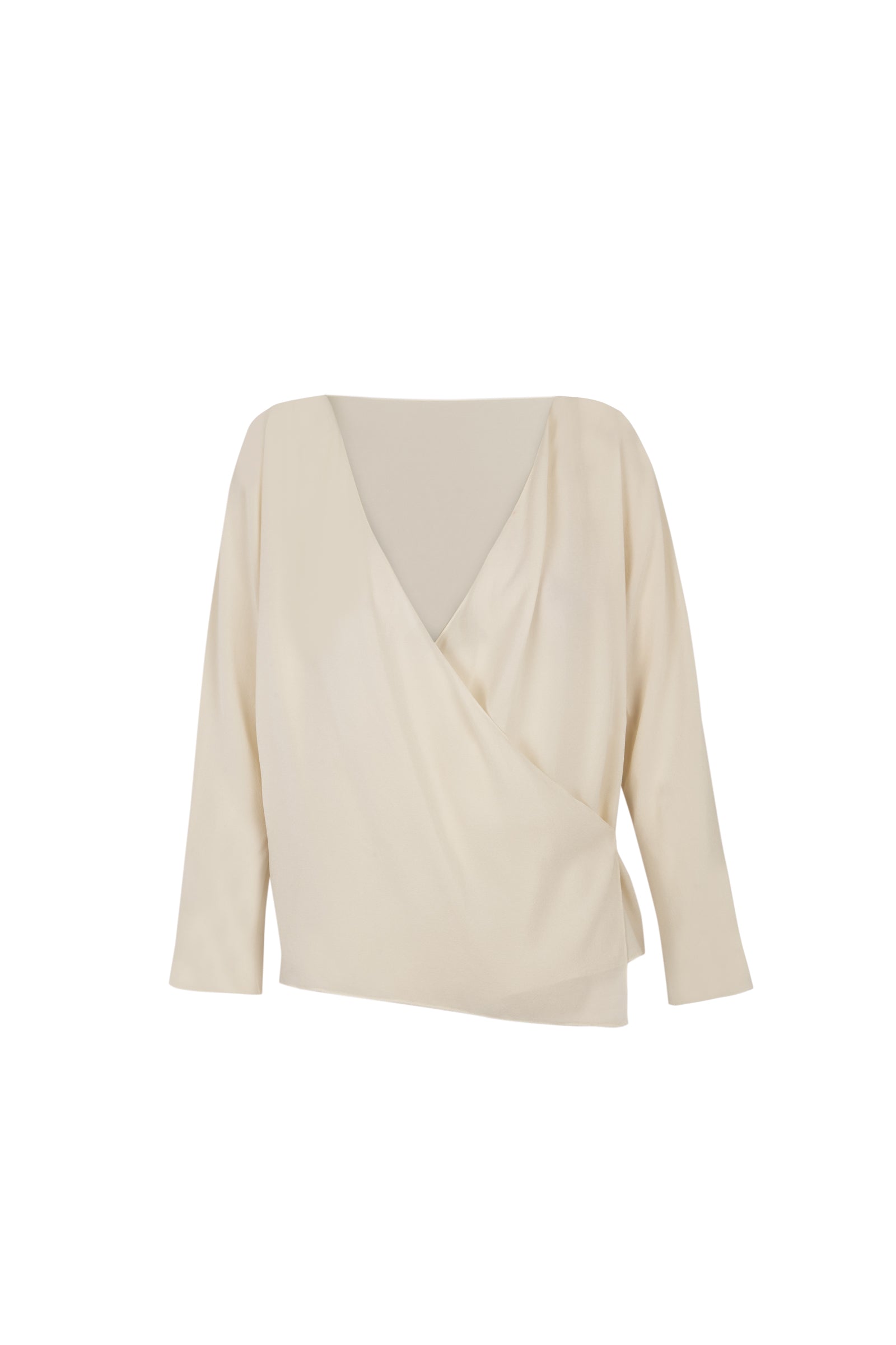 Cortana Sara blusa cruzada en seda crudo