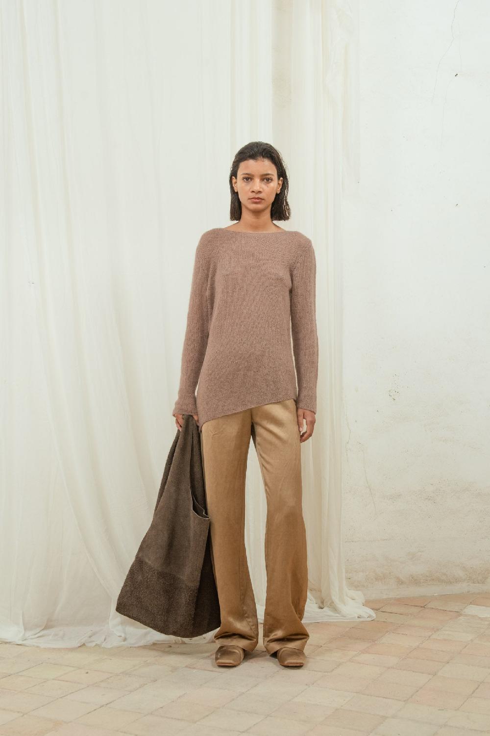 Cortana Lena jersey de alpaca lana merino y seda cocoa Tienda de fábrica