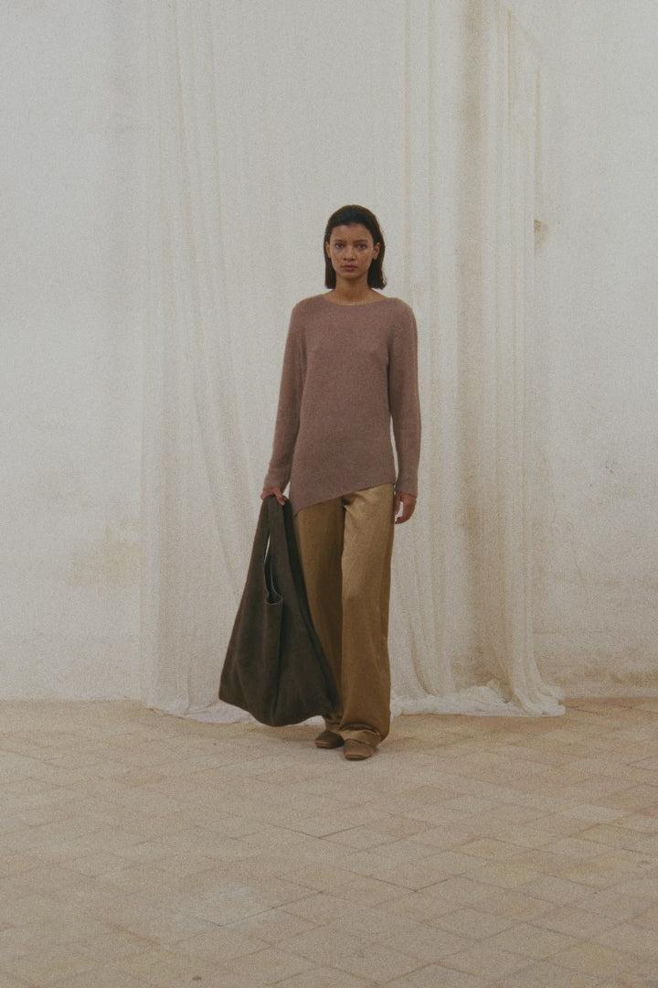 Cortana Lena jersey de alpaca lana merino y seda cocoa Tienda de fábrica