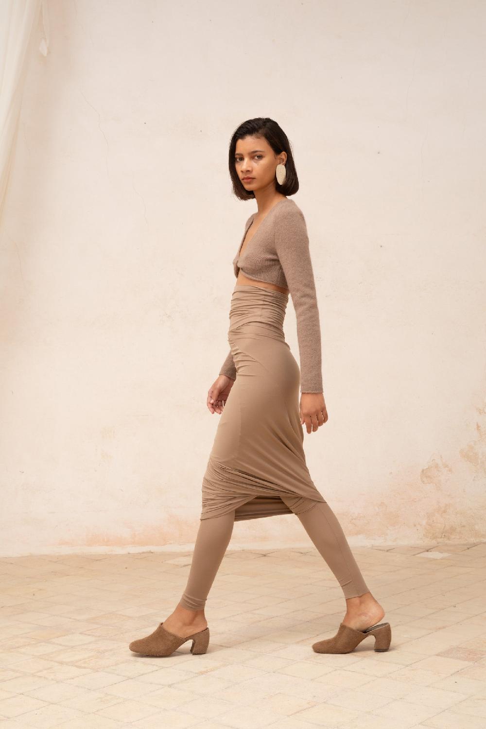 Cortana Alice leggings en cupro stretch cocoa Ofertas especiales