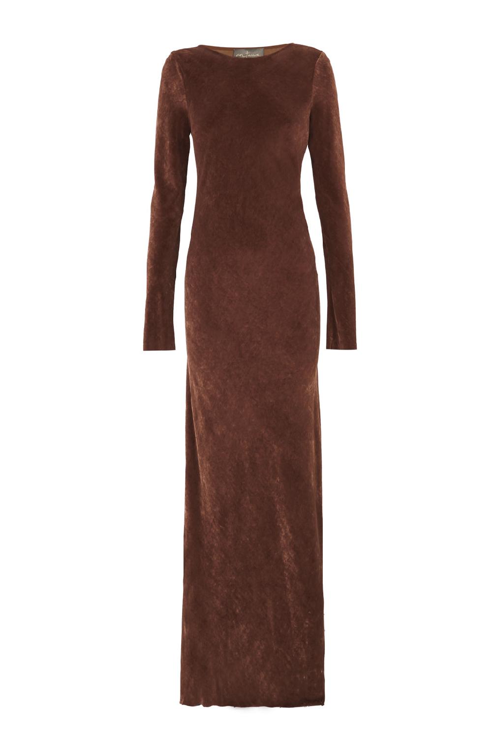 Cortana Roisin vestido largo en terciopelo blush
