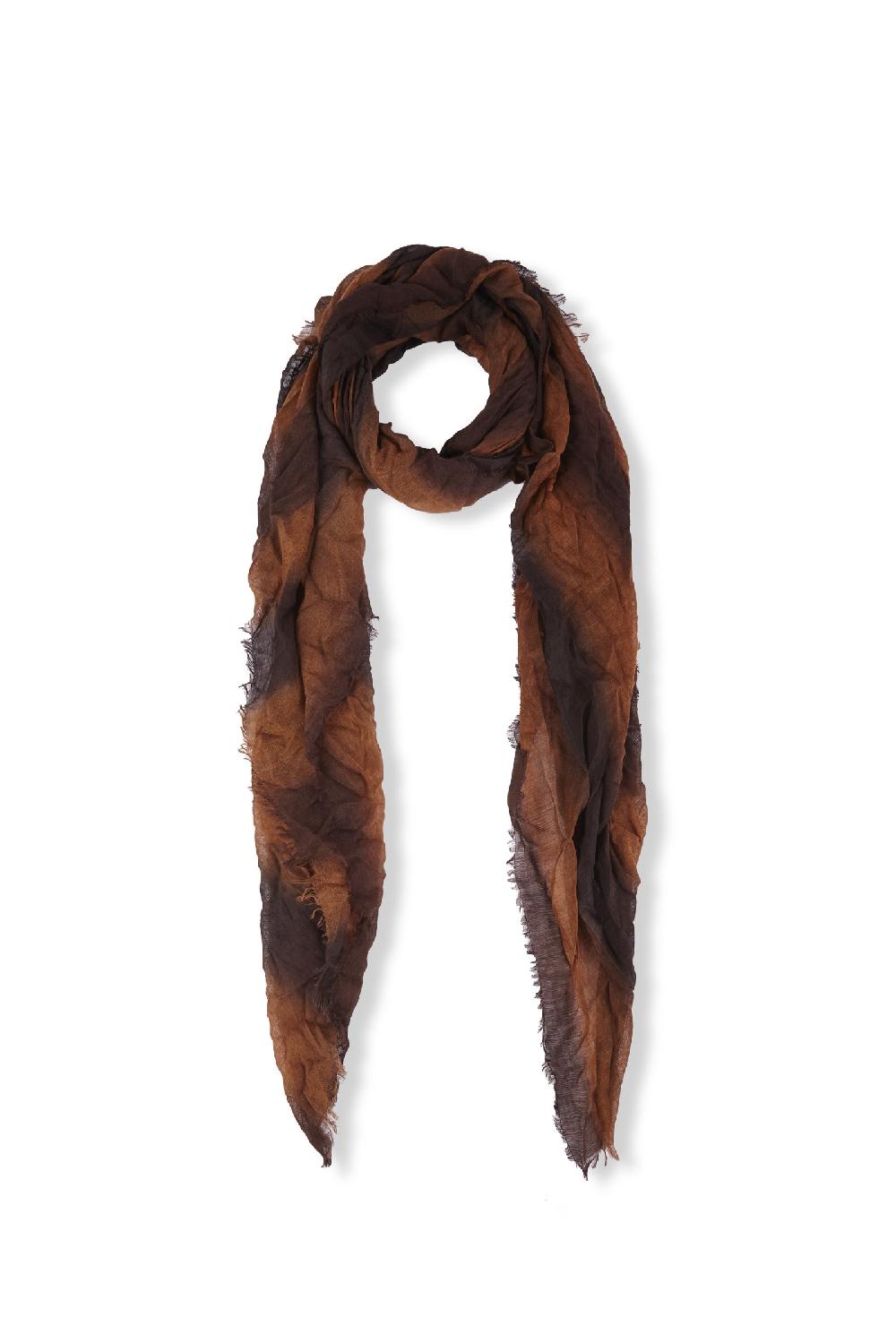 Cortana Marc foulard a rayas marron y tabaco en cachemir y seda Venta caliente