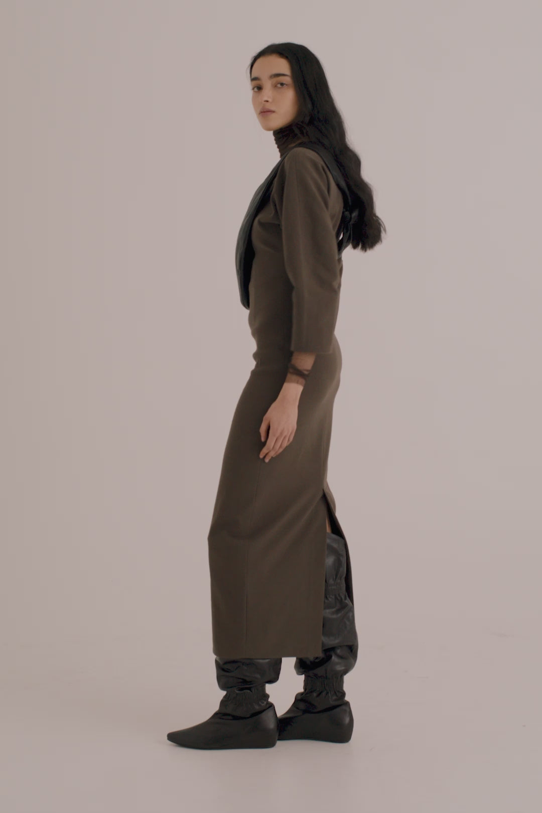 Cortana Bawa vestido entallado marron ÚLTIMAS EDICIONES