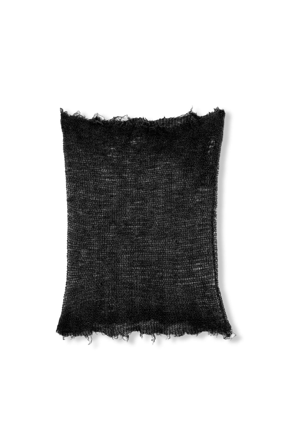 Cortana Onye cuello de punto abierto en alpaca seda y cachemir negro