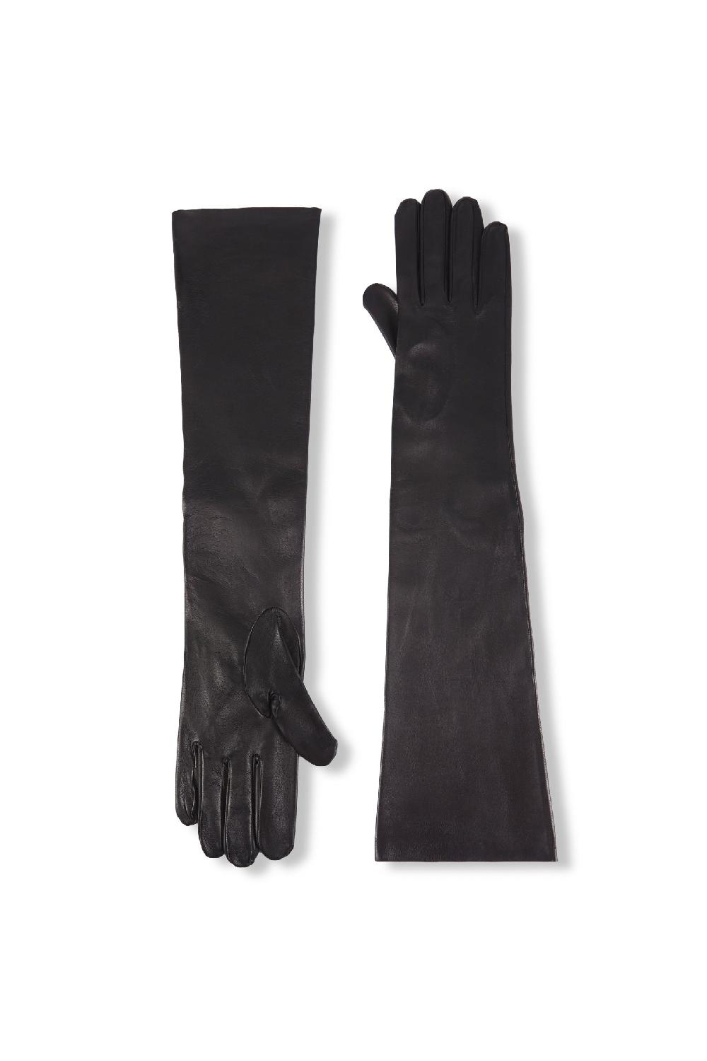 Cortana Jin guantes largos de cuero negro