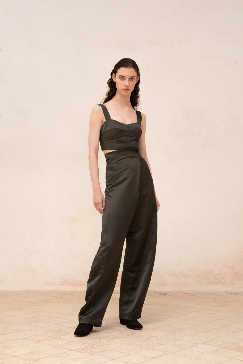 Cortana Glory pantalon en lino y viscosa grafito Grandes ahorros