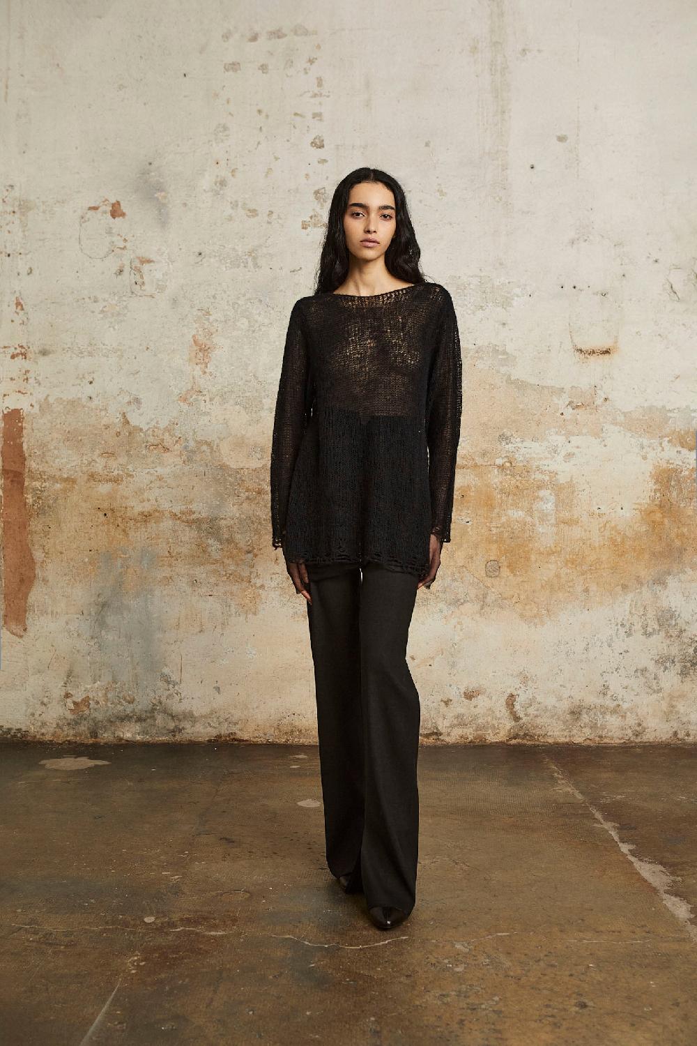 Cortana Bowie pantalon de talle alto negro Precio ultrabajo