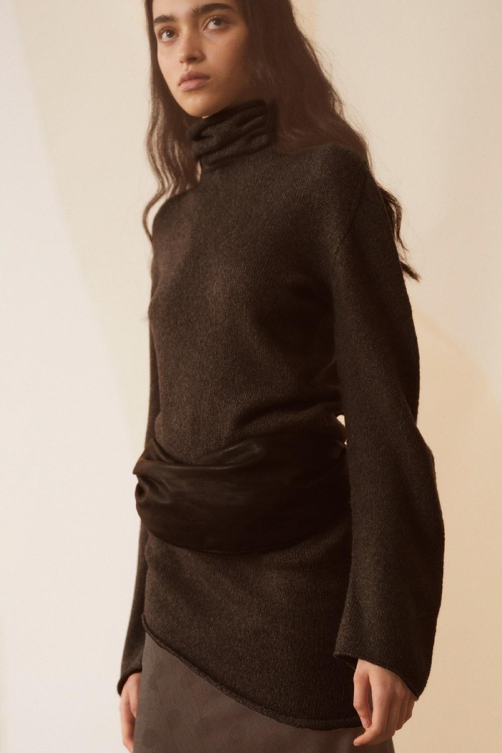Cortana Snow jersey de cuello alto en lana y cachemir negro En oferta