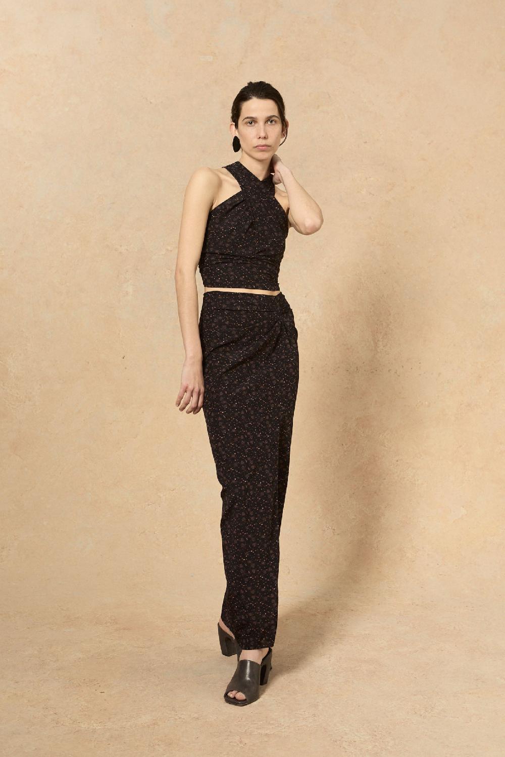 Cortana Iman falda en seda stretch hedy print Grandes descuentos