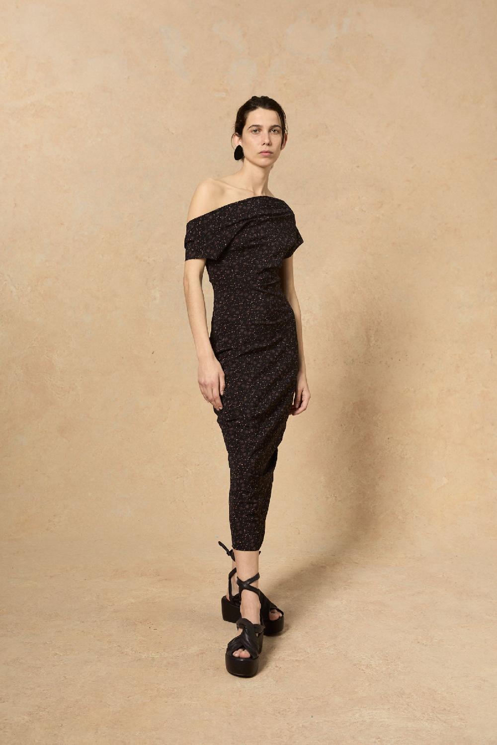 Cortana Camaron vestido en seda stretch hedy print Envío internacional gratuito