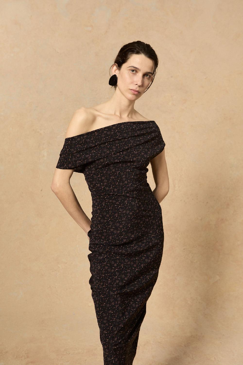 Cortana Camaron vestido en seda stretch hedy print Envío internacional gratuito