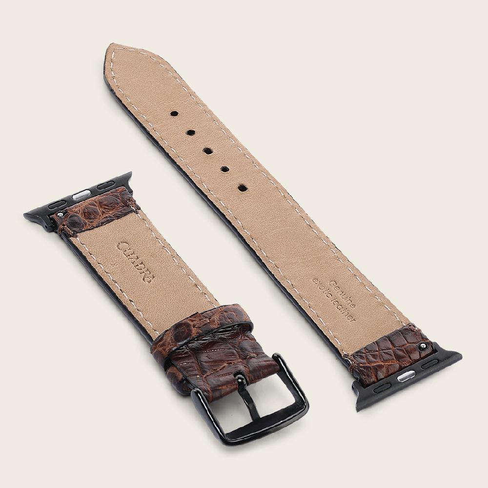 Cuadra Extensible para reloj en piel genuina de cocodrilo para caballero Grandes descuentos