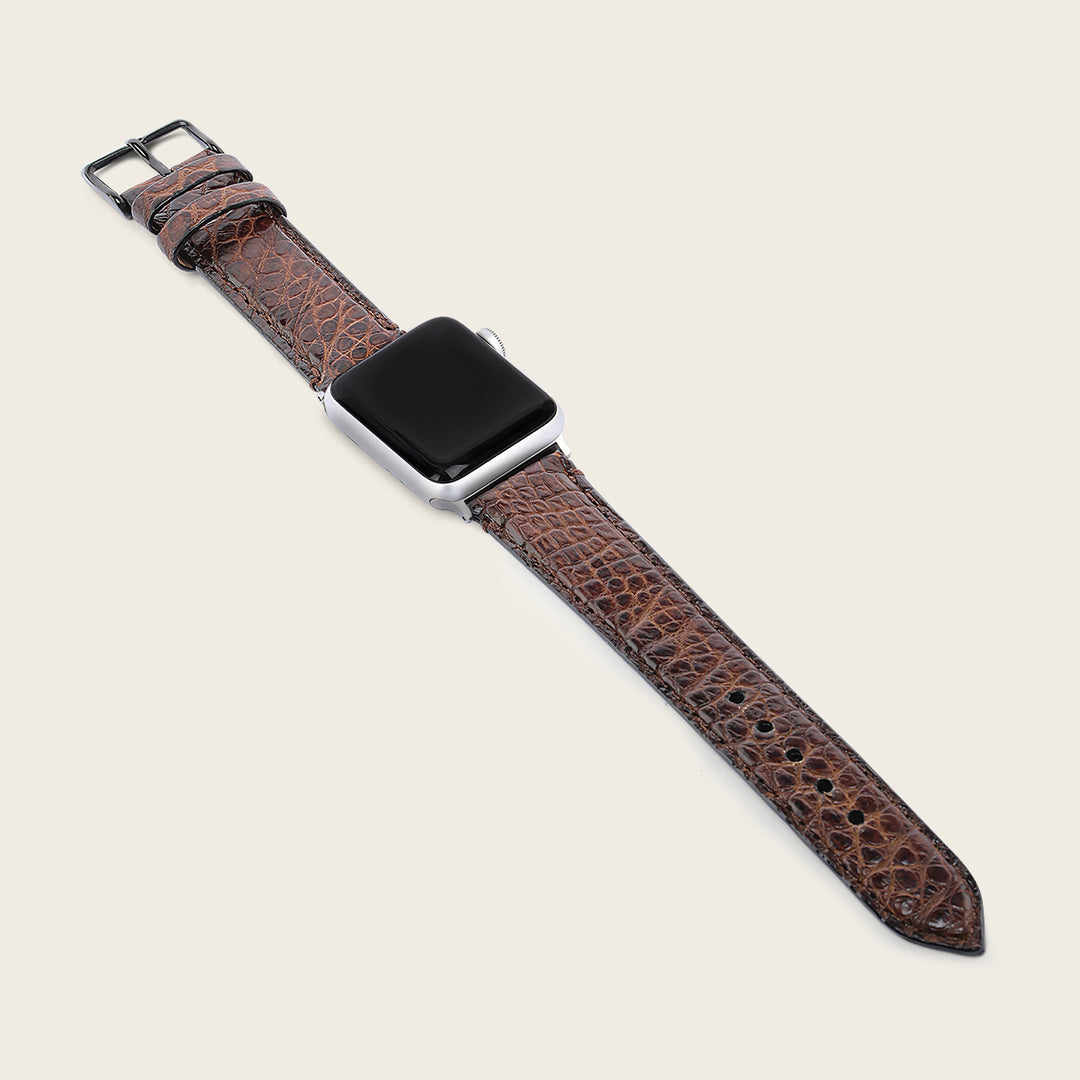 Cuadra Extensible para reloj en piel genuina de cocodrilo para caballero Grandes descuentos
