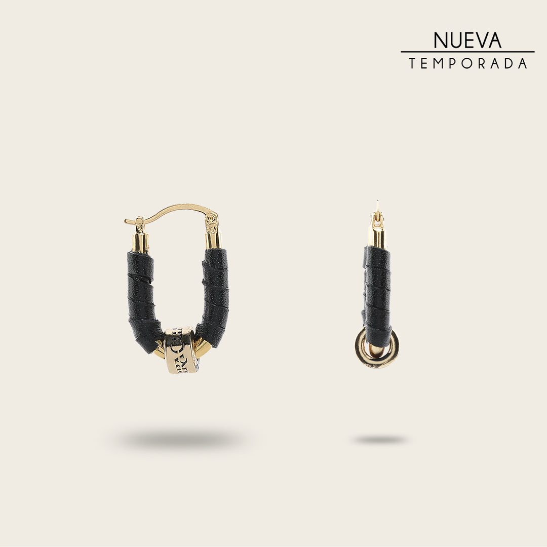 Cuadra Aretes en piel genuina para dama
