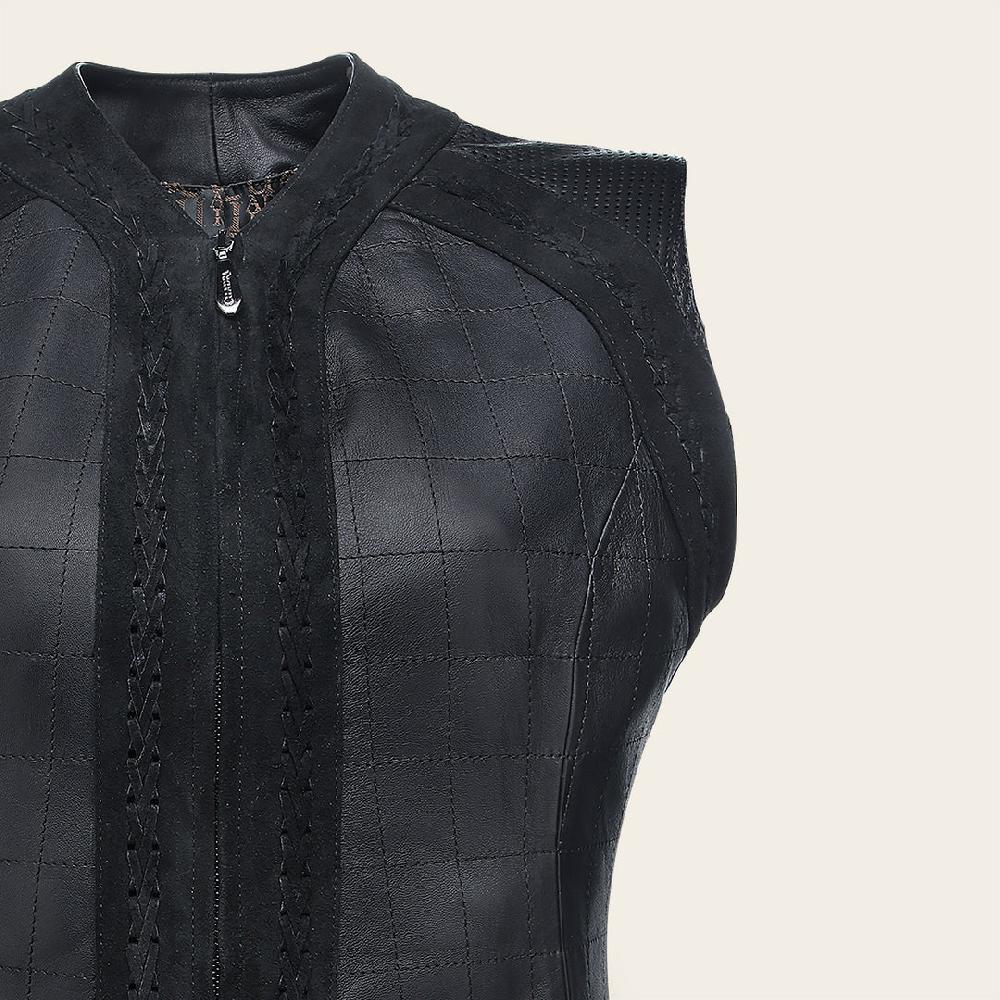 Cuadra Chaleco para dama en piel de ovino Descuentos del mes