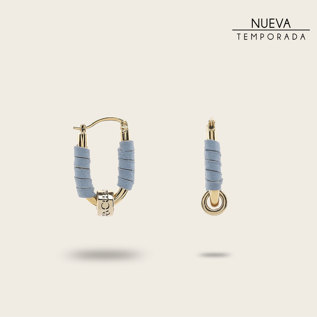Cuadra Aretes en piel genuina para dama
