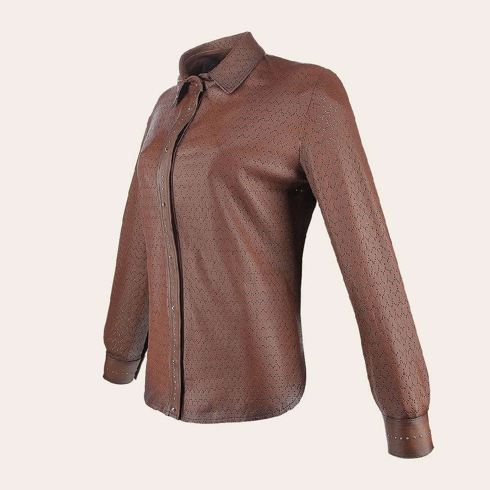 Cuadra Camisola en piel genuina de ovino para dama Precios de Black Friday