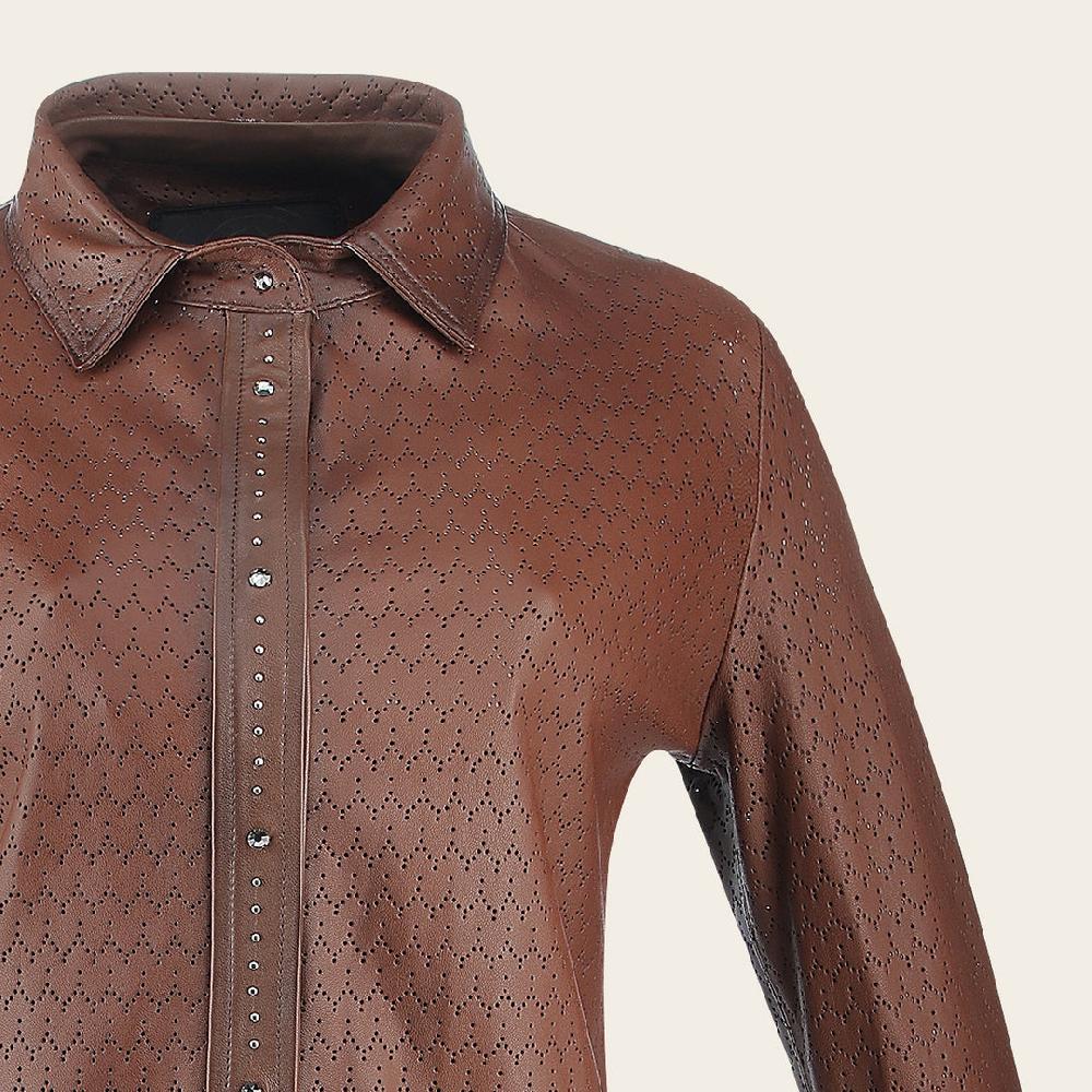 Cuadra Camisola en piel genuina de ovino para dama Precios de Black Friday