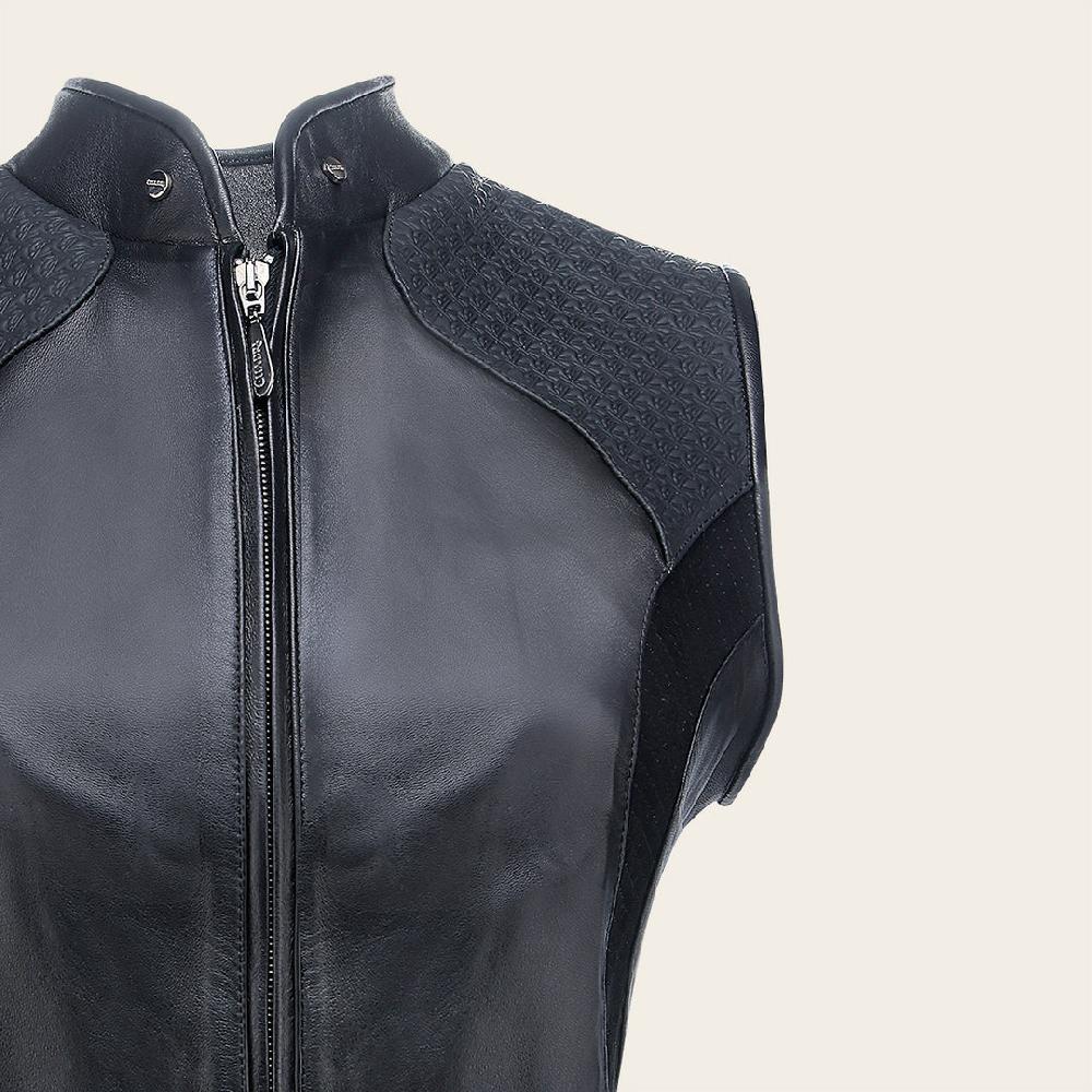 Cuadra Chaleco en piel genuina de ovino para dama Última moda