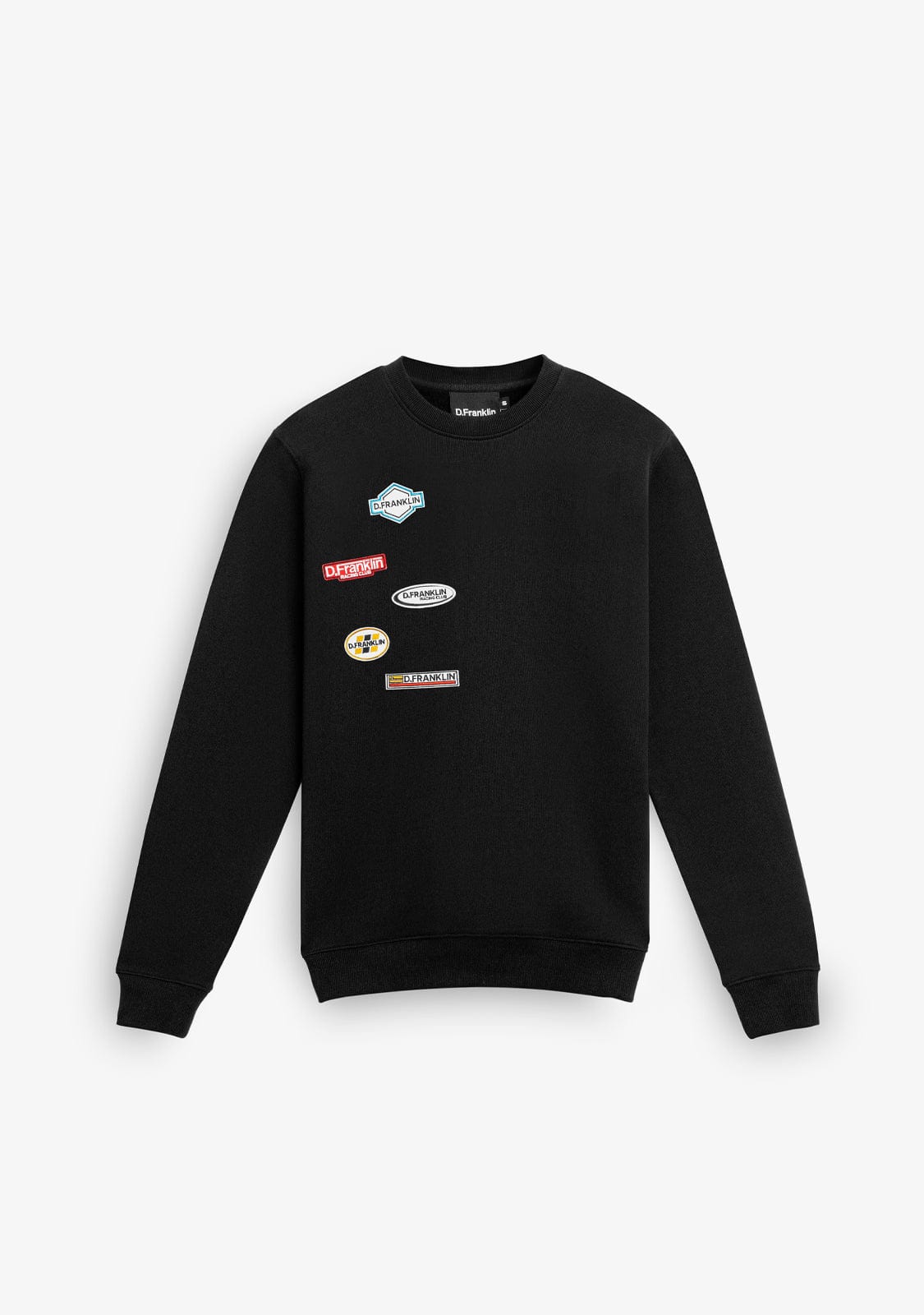 D.franklin Crewneck Racing Club Sweatshirt Black Liquidación